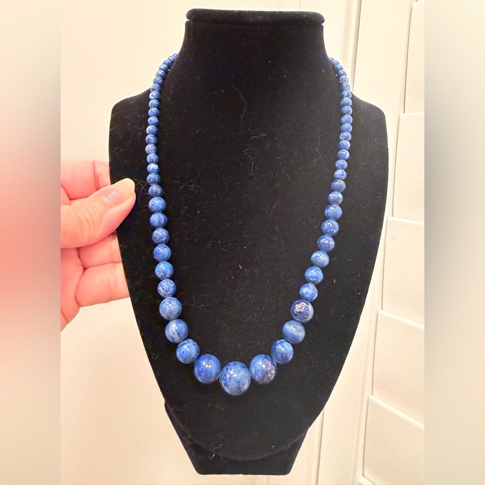 NWOT JAY KING STERLING SILVER LAPIS NECKLACE, 21" LONGEST length